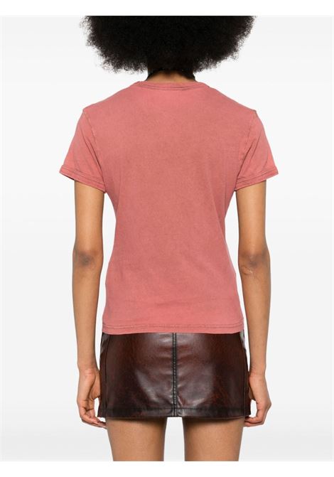 t-shirt blurred logo donna salmone in cotone ACNE STUDIOS | AL0353CTB
